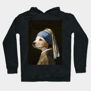 The Labrador with a Pearl Earring - Print / Home Decor / Wall Art / Poster / Gift / Birthday / Labrador Lover Gift / Animal print Canvas Print Hoodie